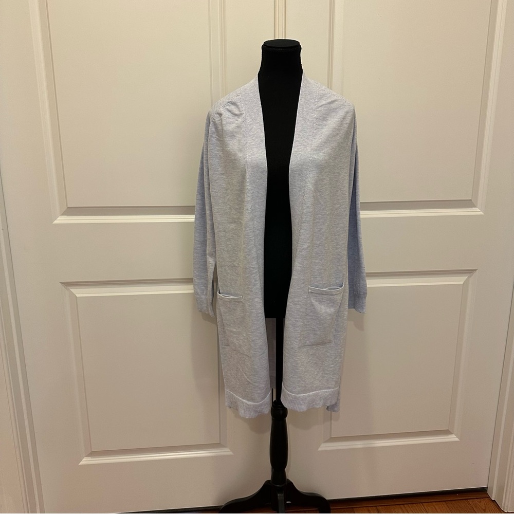 Ellie Light Gray Open Front Cardigan